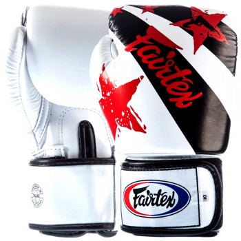 Fairtex BGV1 Боксерские Перчатки Тайский Бокс "Nation Print" Белый